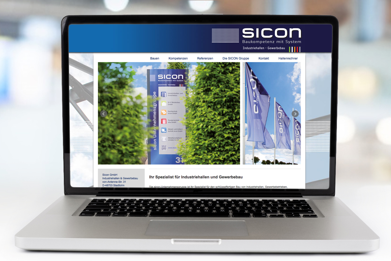 Sicon Baukompetenz mit System - Internetseite